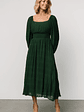 Dalton Pleated Midi Dress | Dark Green - thumbnail 6