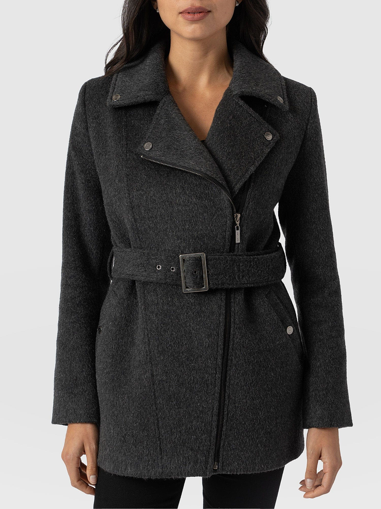 Daltrey Biker Coat - Charcoal 3