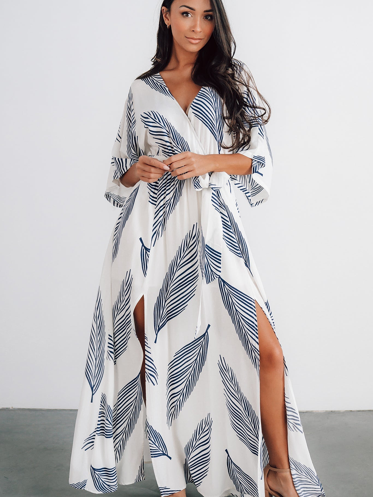 Corinth Maxi Dress | Navy Print 1