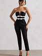 Casta | Black Strapless Tailored Straight-Leg Jumpsuit With Bows - thumbnail 5