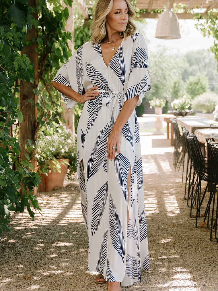 Corinth Maxi Dress | Navy Print 3