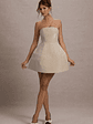 Clarabell | Cream Sequin Bandeau Structured Mini Dress - thumbnail 4