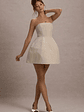 Clarabell | Cream Sequin Bandeau Structured Mini Dress - thumbnail 5