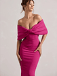 Cornelia | Hot Pink Strapless Maxi Dress With Oversized Bow - thumbnail 3