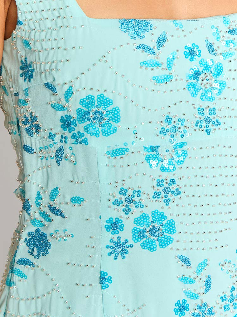 Curren Blue Beaded Mini Dress 6