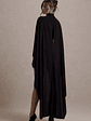Damia | Black High-Neck Mini Dress With Asymmetric Cape - thumbnail 2
