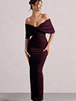 Cornelia | Plum Strapless Maxi Dress With Oversized Bow - thumbnail 1