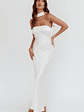 Damsel Reverse Halter Maxi Dress Oyster - thumbnail 1