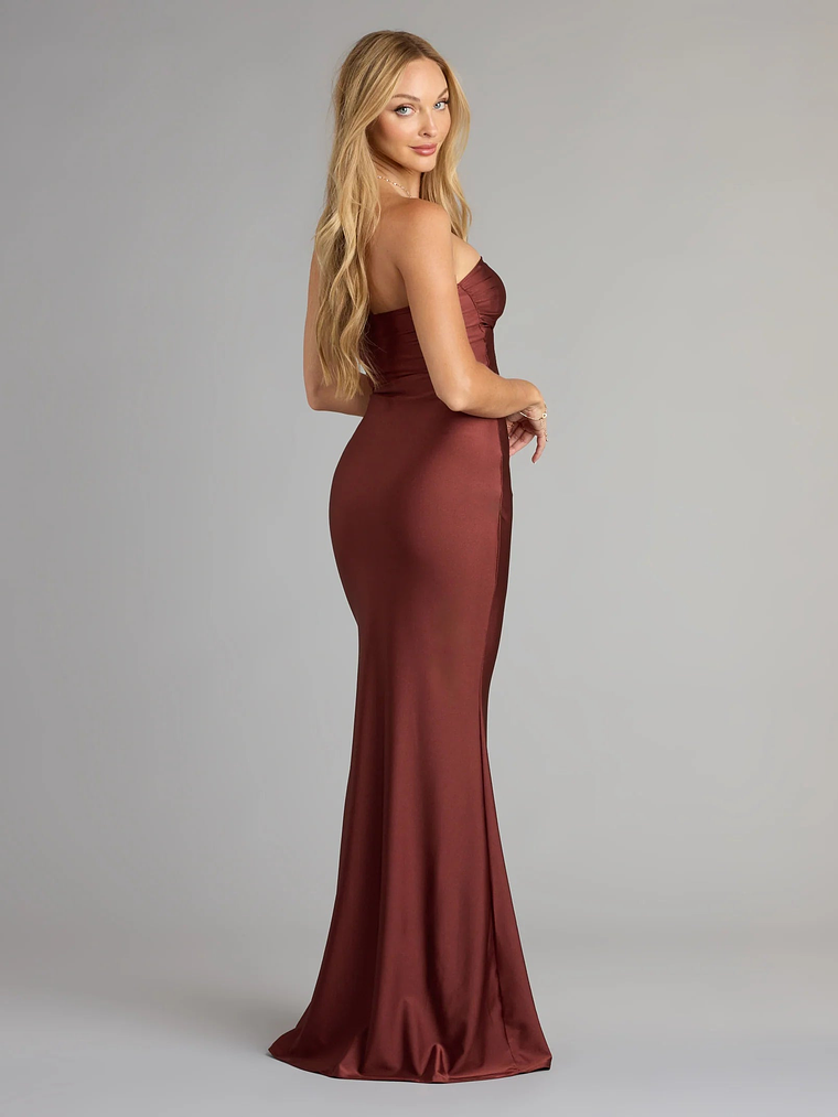 Cheryl Strapless Slit Mermaid Formal Dress 24