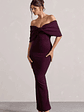 Cornelia | Plum Strapless Maxi Dress With Oversized Bow - thumbnail 5