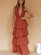 Catalina Tiered Ruffle Maxi Dress Cocoa - thumbnail 2
