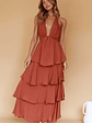 Catalina Tiered Ruffle Maxi Dress Cocoa - thumbnail 7