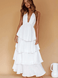 Catalina Tiered Ruffle Maxi Dress White - thumbnail 2