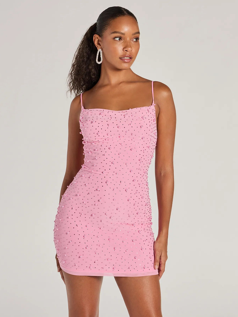 Catalina Rhinestone And Pearl Formal Mini Dress 17