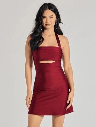 Cut Out Cutie Halter A-Line Mini Dress