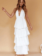 Catalina Tiered Ruffle Maxi Dress White - thumbnail 8