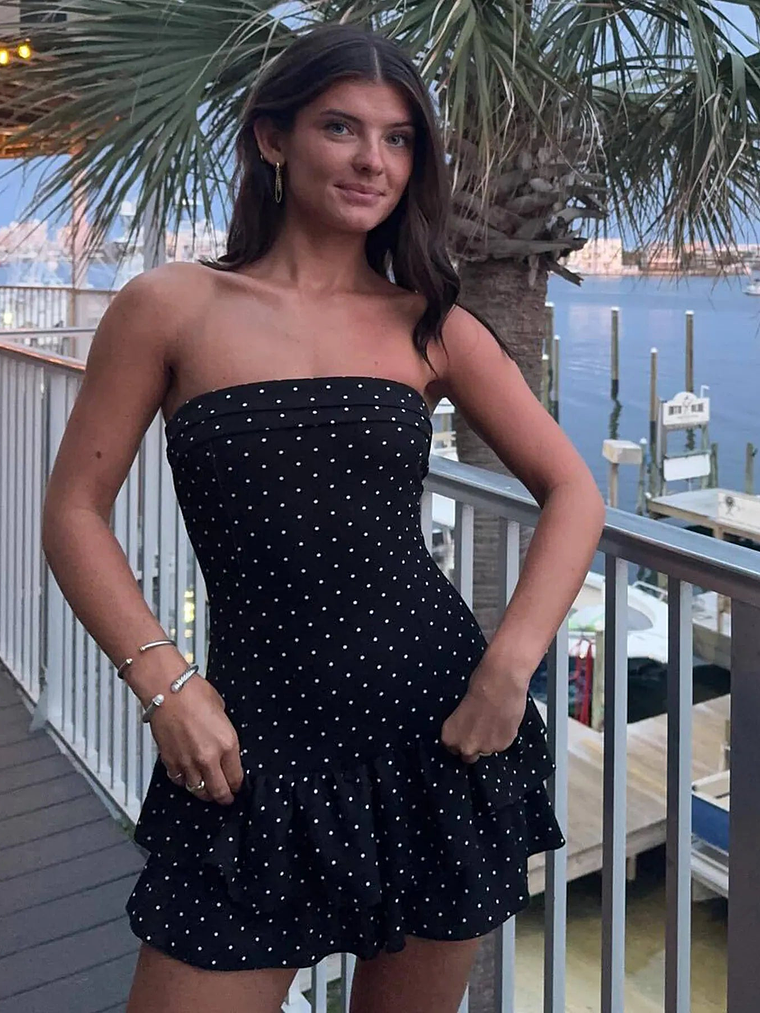 Classic Cutie Polka Dot Ruffled Knit Romper 5