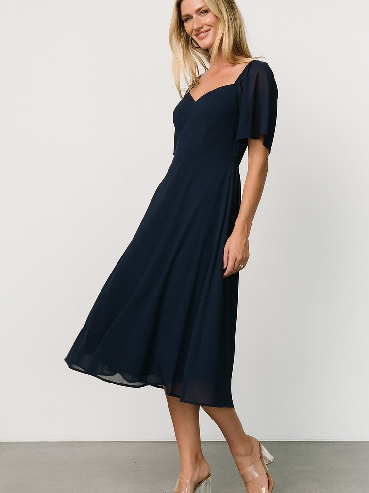 Colette Sweetheart Midi Dress | Navy 2