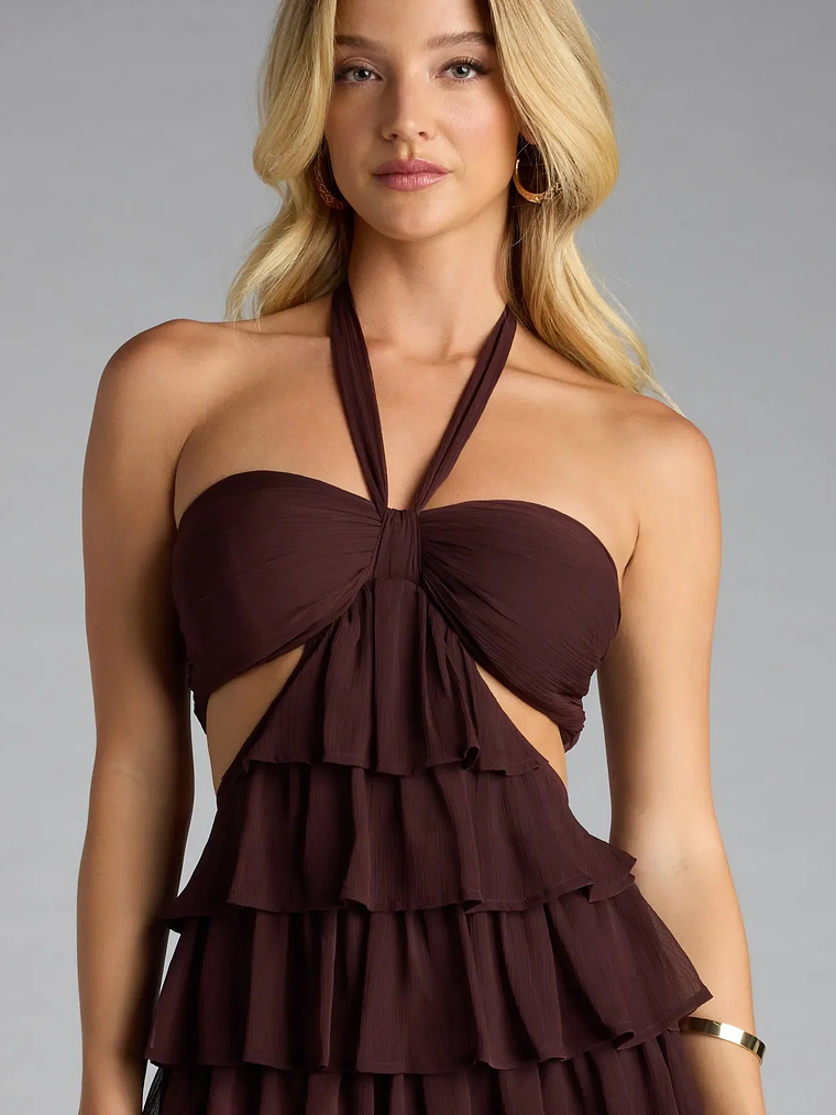 Catch Me Twirlin' Ruffle Chiffon Skater Dress 8