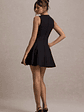 Collette | Black Tailored Plunge-Neck Mini Dress - thumbnail 2