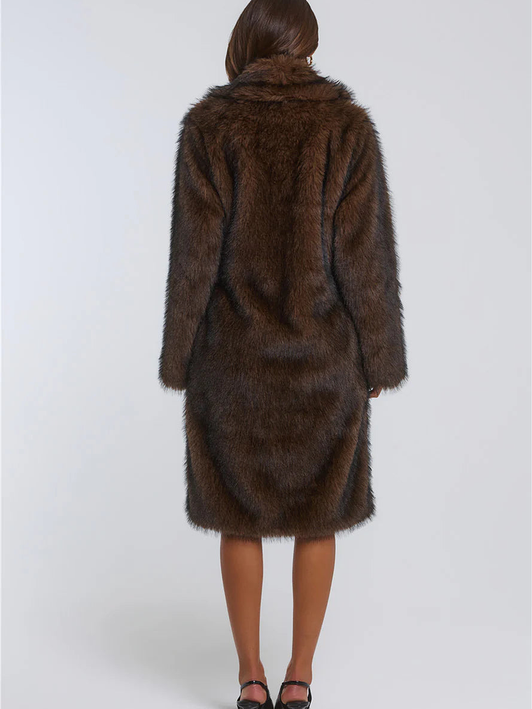 Days In Aspen Faux Fur Coat Brown 7