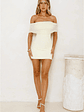 Chic Simplicity Off Shoulder Mini Dress Yellow - thumbnail 2