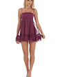 Chiffon Baby Doll Dress in Plum - thumbnail 3