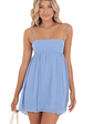 Chiffon Babydoll Dress in Light Blue - thumbnail 1