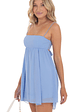 Chiffon Babydoll Dress in Light Blue - thumbnail 3