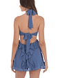 Chiffon Cutout Ruffle Dress in Denim Blue - thumbnail 2