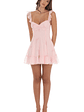 Chiffon Rose Ruffle Strap Dress in Pink - thumbnail 4