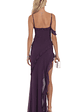 Chiffon Ruffle Maxi Dress in Purple - thumbnail 2