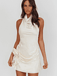 Elarah High Cowl Halterneck Mini Dress Pearl - thumbnail 1