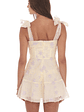 Embroidered Floral A-line Dress in Cream - thumbnail 2