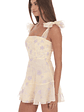 Embroidered Floral A-line Dress in Cream - thumbnail 3