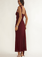 Emara Ruched Waist Sash Maxi Dress Burgundy - thumbnail 2