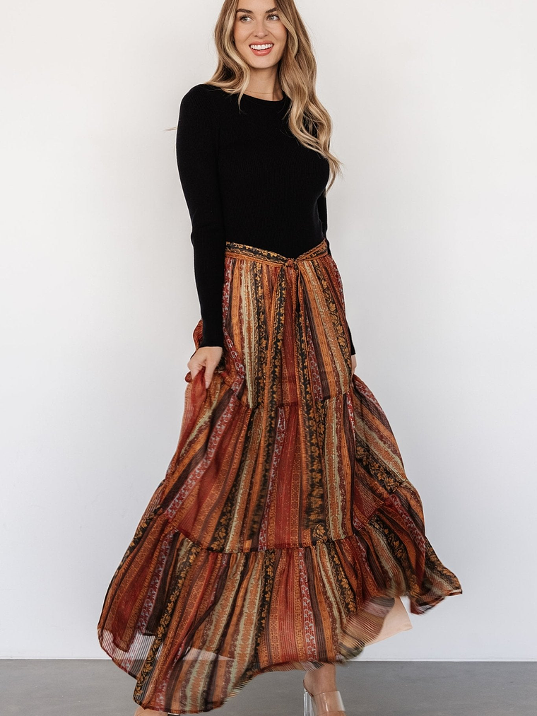 Emryn Sweater Dress | Black + Multi Print 5