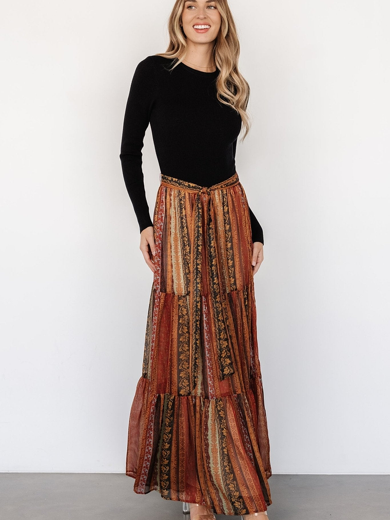 Emryn Sweater Dress | Black + Multi Print 6