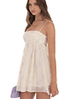 Embroidered Floral Babydoll Dress in Ivory - thumbnail 3