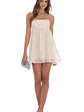 Embroidered Floral Babydoll Dress in Ivory - thumbnail 4