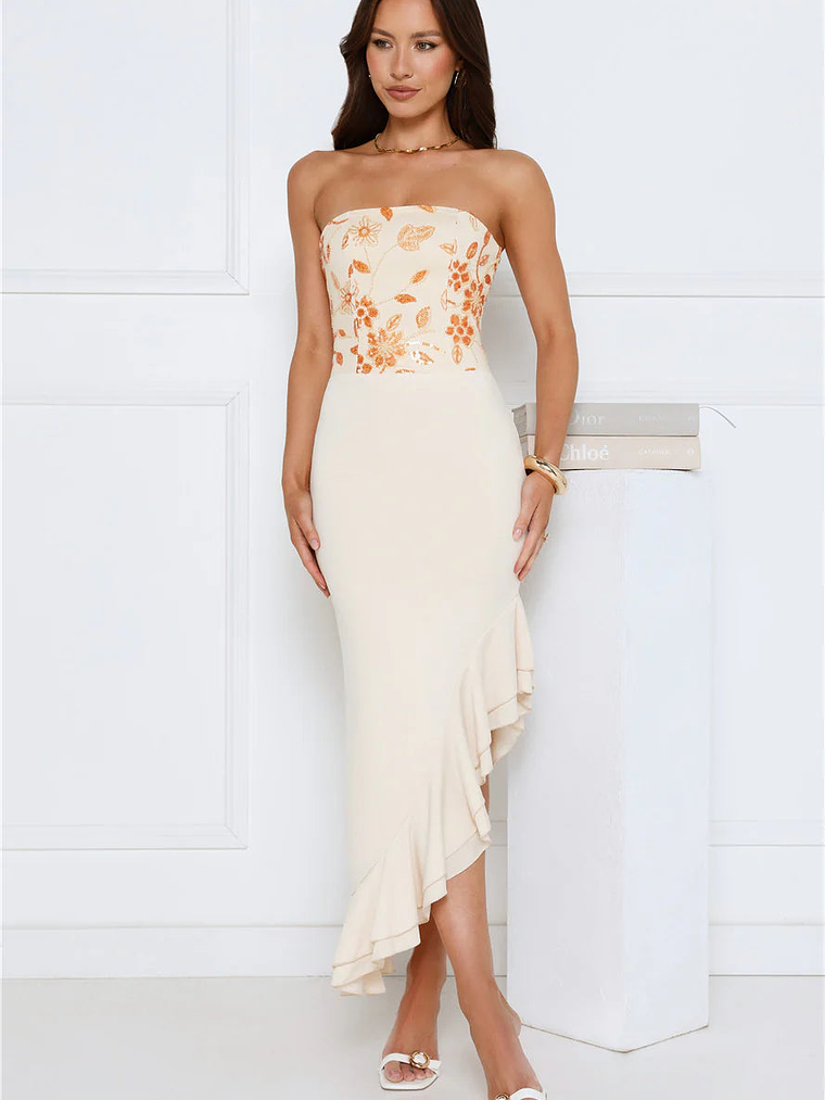 Enchanted Affection Strapless Sequin Midi Dress 3