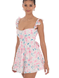 Embroidered Trim Floral A-line Dress in White - thumbnail 3