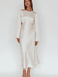 Doting Bell Sleeve Cut-Out Midi Dress Champagne - thumbnail 3