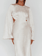 Doting Bell Sleeve Cut-Out Midi Dress Champagne - thumbnail 4
