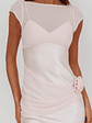 Enchanted Dusk Cap Sleeve Rosette Maxi Dress Pink - thumbnail 4
