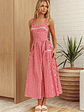 Elderflower Front Pocket Maxi Dress Gingham Red - thumbnail 1