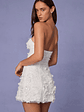 Embellished Bandeau A-line Mini Dress in White - thumbnail 2
