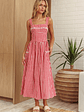 Elderflower Front Pocket Maxi Dress Gingham Red - thumbnail 4