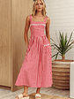 Elderflower Front Pocket Maxi Dress Gingham Red - thumbnail 5