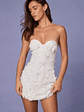 Embellished Bandeau A-line Mini Dress in White - thumbnail 7